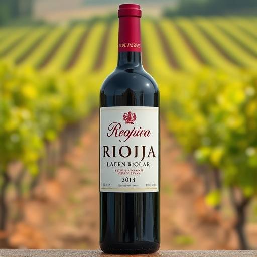 Botella de vino tinto Rioja